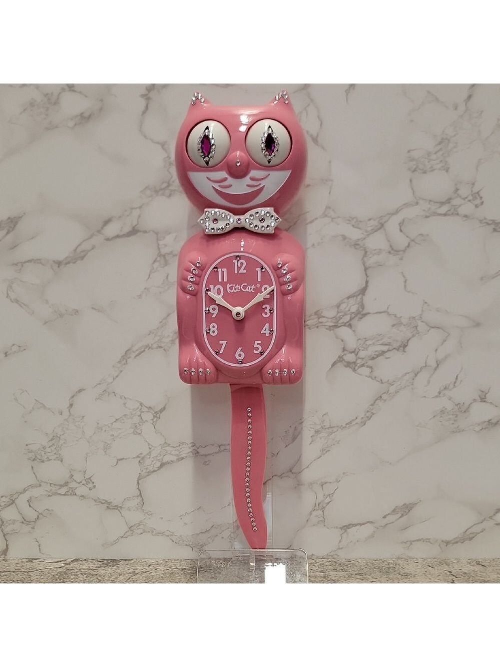 Jeweled Strawberry Ice Pink Kit-Cat Klock clock SUPER RARE - Picture 2 of 10